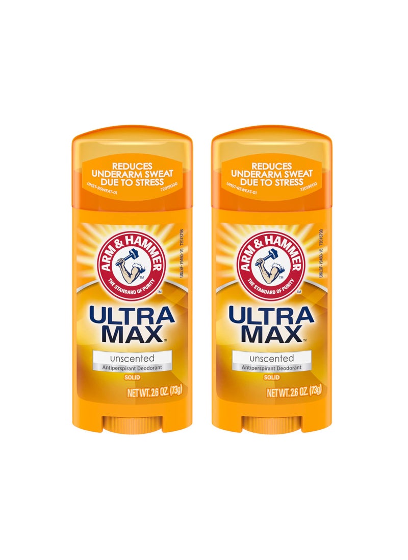Arm & Hammer - ARM & HAMMER ULTRAMAX Anti-Perspirant Deodorant Solid Unscented 2.60 oz (Pack of 2) - Image 1