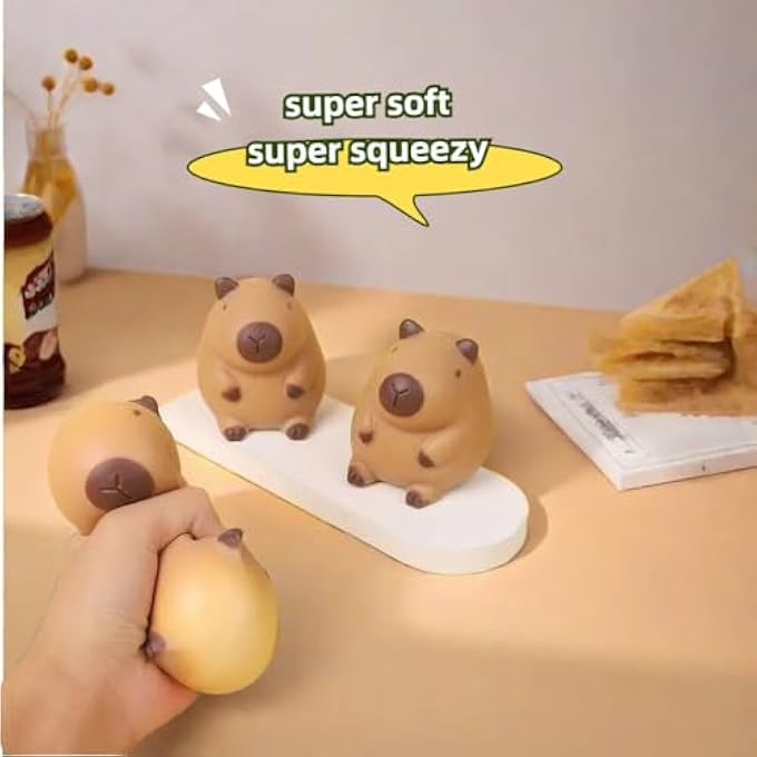 new boat Cute Capybara Stress Balls Squeeze Toy for Anxiety Relief, Capybara Squishy Toys for Adults and Kids, Squeeze Balls,Stretch and Squeeze Toys, Cute AnimalStress Relieve Toy,Ideal for Autism, ADHD - Image 3