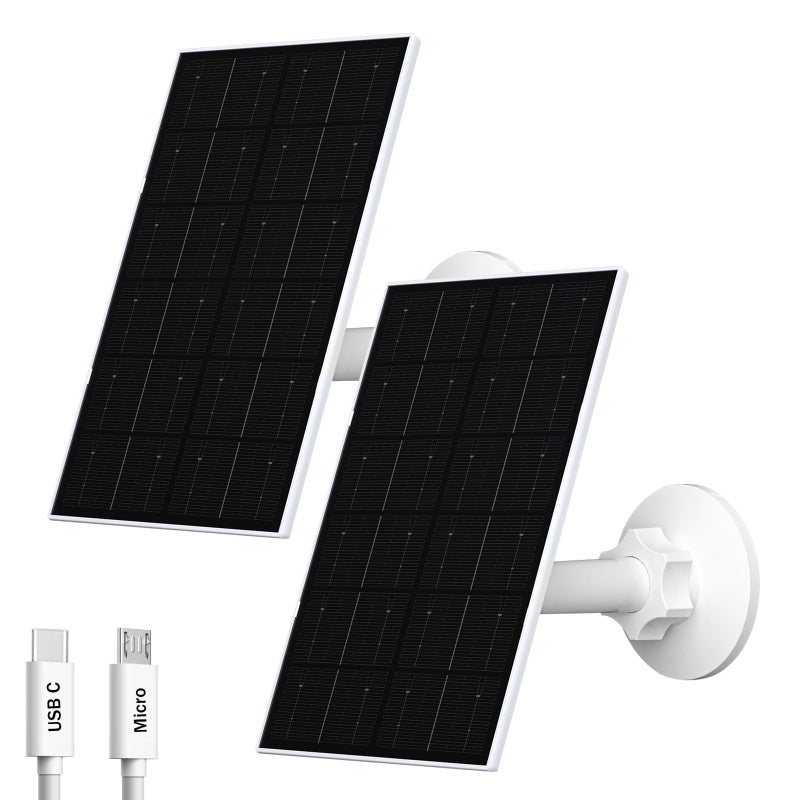 Zivif USB Solar Panel for Security Camera 4W Solar Charger for Rechargeable Battery Camera IP66 Waterproof 360 Adjustable Mount 98FT3M Cable 2 Pack - Image 2