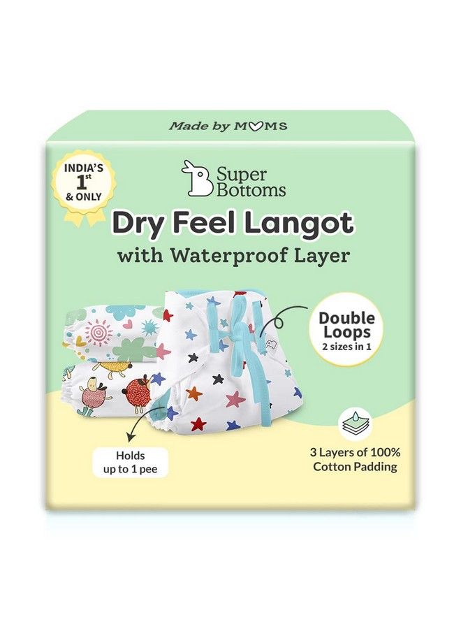 Superbottoms Dry Feel Langotpack Of 6 Organic Cotton Padded Langot Nappy With Gentle Elastics & A Superdryfeel Layer On Top (Size 1 (Fits 37 Kg Printedunisex Baby) - Image 1