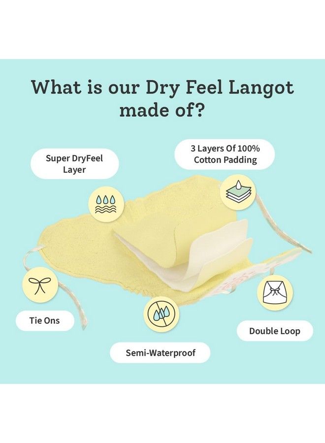 Superbottoms Dry Feel Langotpack Of 6 Organic Cotton Padded Langot Nappy With Gentle Elastics & A Superdryfeel Layer On Top (Size 1 (Fits 37 Kg Printedunisex Baby) - Image 5
