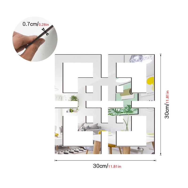 Jm1124 Acrylic Mirror Wooden Wall Stickers Living Room Bedroom Home Decoration Wooden Crafts Wall Stickers - Image 1