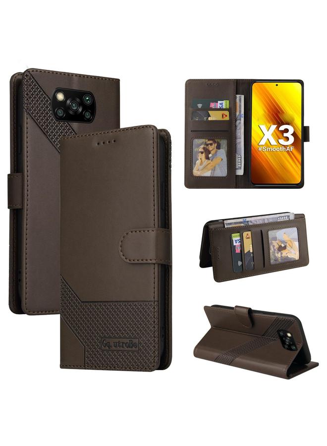 Case For Xiaomi Poco X3 NFC Skin Feel Magnetic Leather Phone Case