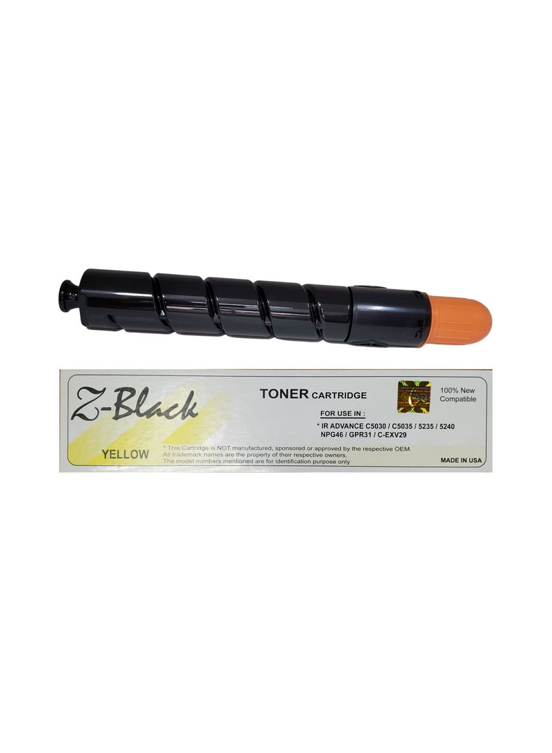 Z-Black Compatible Toner Cartridge for Canon IR Advance C-5030 / 5035 / 5235 / 5240 / NPG46 / GPR31 / C-EXV29 ( YELLOW ) - Image 1