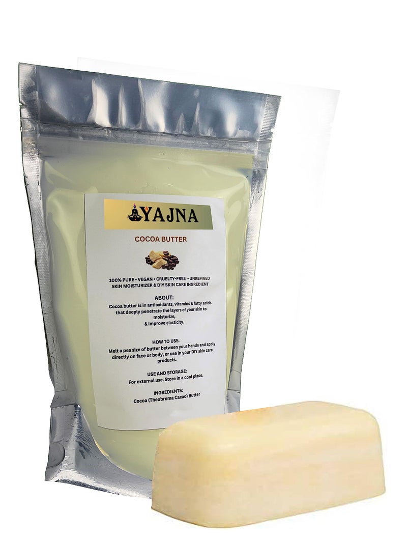 Yajna Organic Raw Cocoa Butter 100% Pure,Natural & Unrefined| Skin Moisturizer For Face, Body & Hair| 8 OZ/230 GM Ivory/White Grade A | DIY Creams, Balms, Lotions, Soaps| Softens Dry & Tough Skin - Image 4