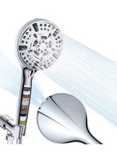 Excefore Filtered Shower Head with Handheld, High Pressure Shower Head with Filters for Hard Water, 10 Modes Water Saving Shower Heads, Built-in Power Wash to Clean Tubs Tiles Walls Pets  - Image 1