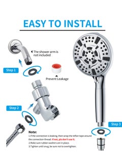 Excefore Filtered Shower Head with Handheld, High Pressure Shower Head with Filters for Hard Water, 10 Modes Water Saving Shower Heads, Built-in Power Wash to Clean Tubs Tiles Walls Pets  - Image 5