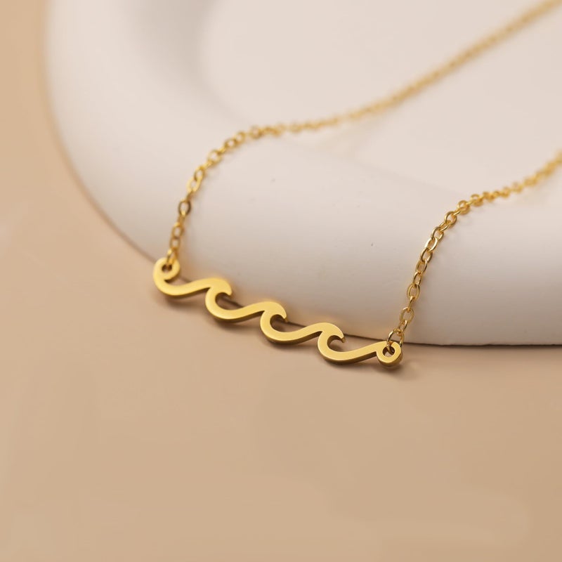 Baydurcan Gold Wave Necklace Get Well Gifts for Women Feel Better Grief Miscarriage Gifts for Women (Wave) - Image 3