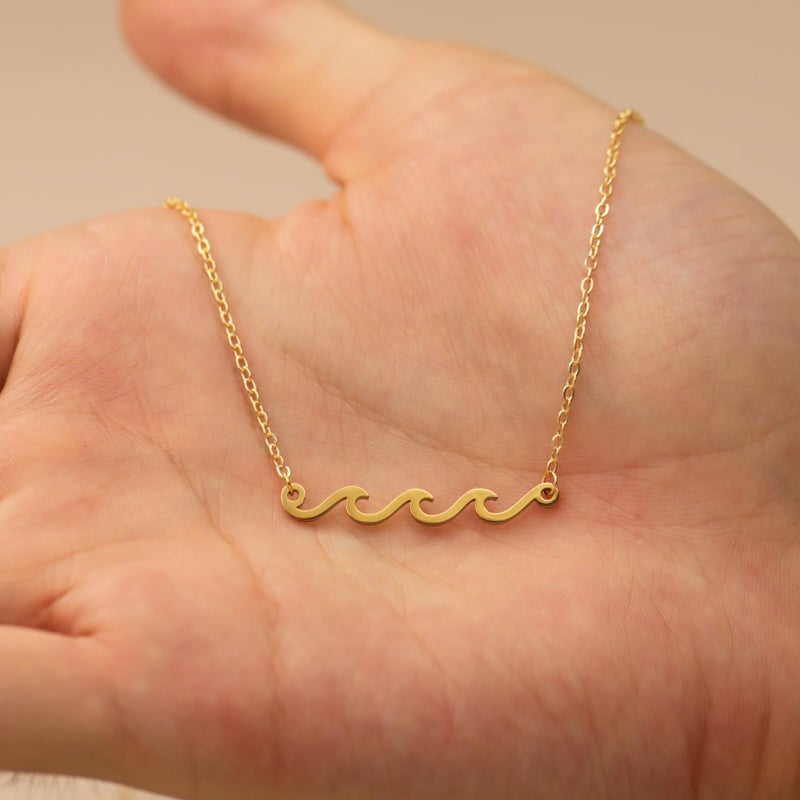Baydurcan Gold Wave Necklace Get Well Gifts for Women Feel Better Grief Miscarriage Gifts for Women (Wave) - Image 5