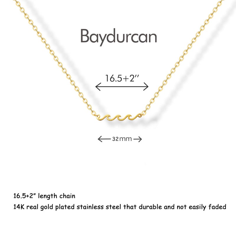 Baydurcan Gold Wave Necklace Get Well Gifts for Women Feel Better Grief Miscarriage Gifts for Women (Wave) - Image 2