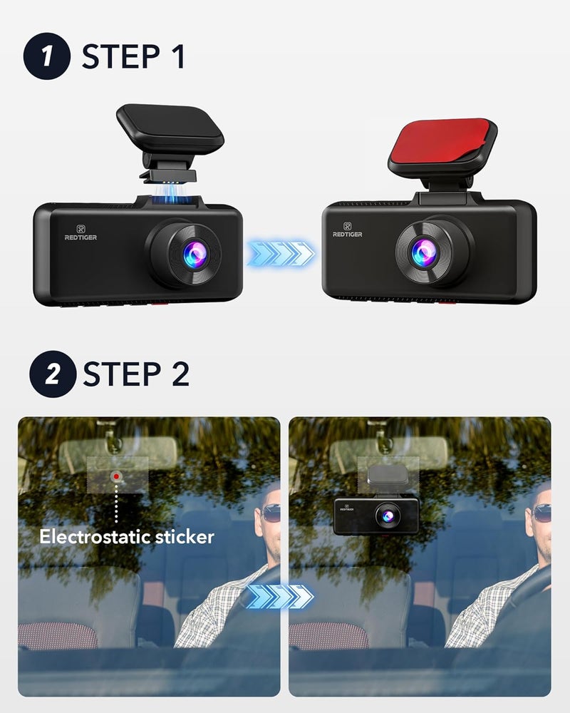 REDTIGER F17 Dash Cam with GPS Module and 3M Mount - Image 4