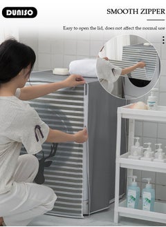 DUNISO Washing Machine Cover, Full-automatic Roller Washing Machine Cover with Zipper, Waterproof Sunscreen and Dustproof Protection Cover for Most Front Load Washer and Dryer  - Image 3