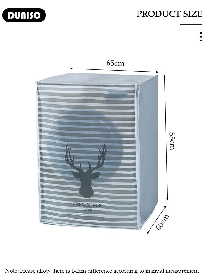 DUNISO Washing Machine Cover, Full-automatic Roller Washing Machine Cover with Zipper, Waterproof Sunscreen and Dustproof Protection Cover for Most Front Load Washer and Dryer  - Image 4