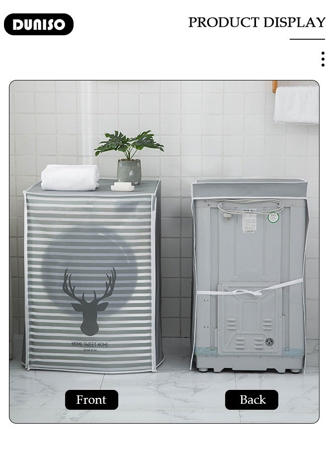 DUNISO Washing Machine Cover, Full-automatic Roller Washing Machine Cover with Zipper, Waterproof Sunscreen and Dustproof Protection Cover for Most Front Load Washer and Dryer  - Image 5