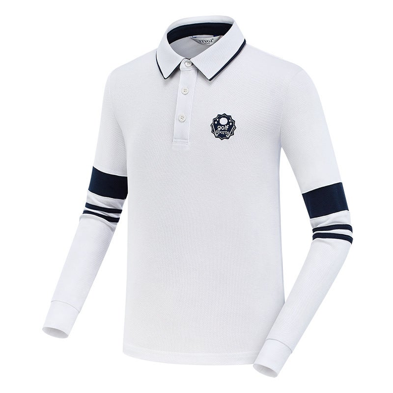 Generic New Childrens Golf Clothing Long-sleeved Sunscreen Clothes for Boys and Girls Autumn and Winter Teenagers Quick-drying T-shirt White 