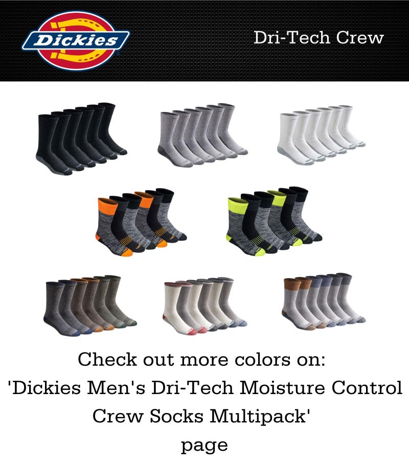 Dickies Men's Dri-Tech Essential Moisture Control Crew Socks Multipack, Essential Worker Khaki (6 Pairs), Large - Image 4