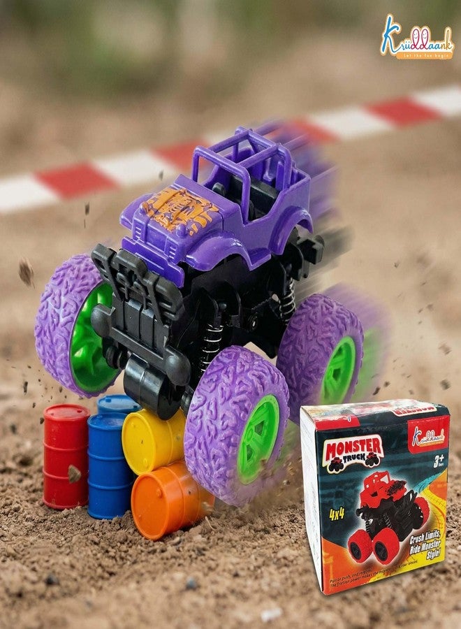 Kriiddaank Kriddaank 4x4 Monster Truck for Kids - Friction Powered Stunt Car with 360° Spin Action - Durable Alloy & Non-Toxic 4WD Toy -Ideal Birthday Gift for Boys & Girls 3-7 Years Old (Multicolor) - Image 3