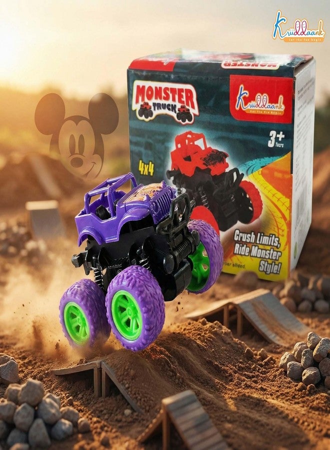 Kriiddaank Kriddaank 4x4 Monster Truck for Kids - Friction Powered Stunt Car with 360° Spin Action - Durable Alloy & Non-Toxic 4WD Toy -Ideal Birthday Gift for Boys & Girls 3-7 Years Old (Multicolor) - Image 4