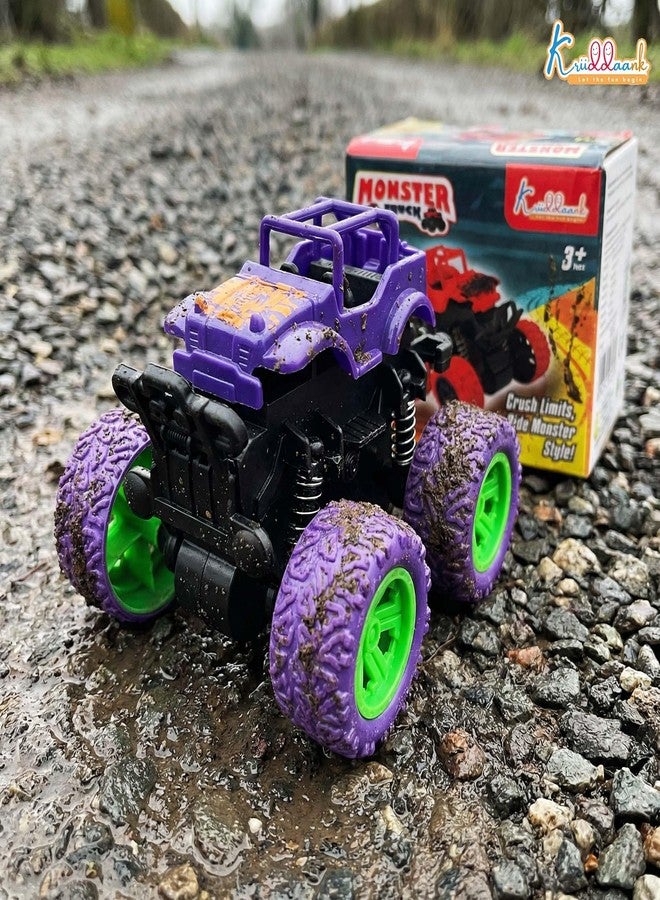 Kriiddaank Kriddaank 4x4 Monster Truck for Kids - Friction Powered Stunt Car with 360° Spin Action - Durable Alloy & Non-Toxic 4WD Toy -Ideal Birthday Gift for Boys & Girls 3-7 Years Old (Multicolor) - Image 2