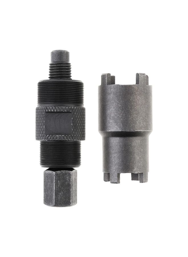 Heavy Duty Flywheel Puller Removal Tool 24mm 27mm Double Head Steel Construction Stator Puller Clutch Removal Tool 20mm 24mm Lock Nut Spanner Compatible with GY6 50 125 150cc ATV Dirt Bike Go Kart 4 Wheeler Motorcycle Mechanic Tool - Image 1