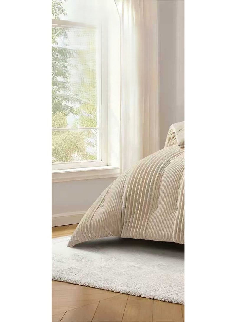 شي ديو ديو مفرش نفرين شتوي سادة من المخمل الناعم والفرو الفخم لمنحك الدفئ ويضيف الجمال والاناقة الى غرفتك مقاس 240*260سم - Image 2