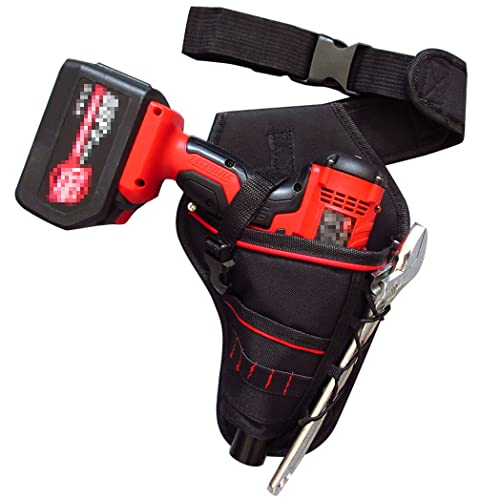 Fengtaike Drill Holster, Driver Drill Holder with Adjustable Waist Belt, Electric Tool Pouch Bag with Tool Belt Clip for Screwdriver Wrench Hammer T Handle Drill - Image 2