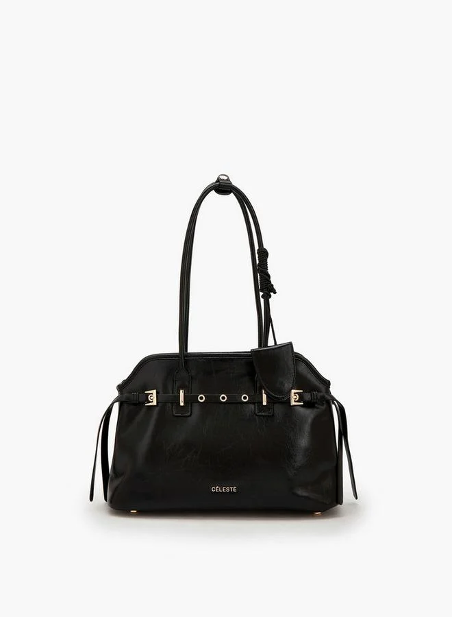 Textured Shoulder Bag With Double Handle