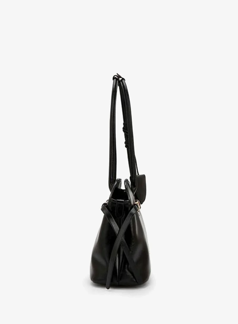Celeste BLACK Textured Shoulder Bag With Double Handle for Women | Best Price UAE
