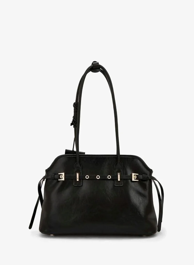 Celeste BLACK Textured Shoulder Bag With Double Handle for Women | Best Price UAE