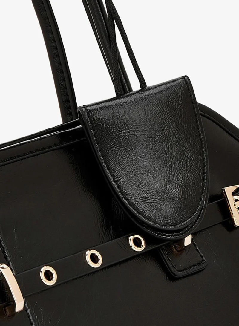 Celeste BLACK Textured Shoulder Bag With Double Handle for Women | Best Price UAE