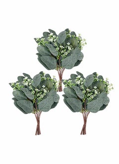 Y&D 20pcs Eucalyptus Leaves Stems Artificial Silver Dollar Plant for Wedding Bridal Bouquets, Floral Arrangements, Home Decor  - Image 1