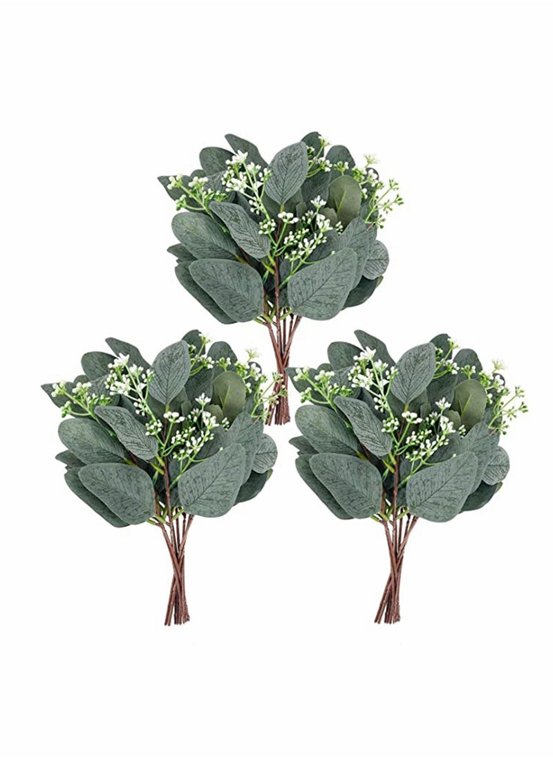 Y&D 20pcs Eucalyptus Leaves Stems Artificial Silver Dollar Plant for Wedding Bridal Bouquets, Floral Arrangements, Home Decor  - Image 1