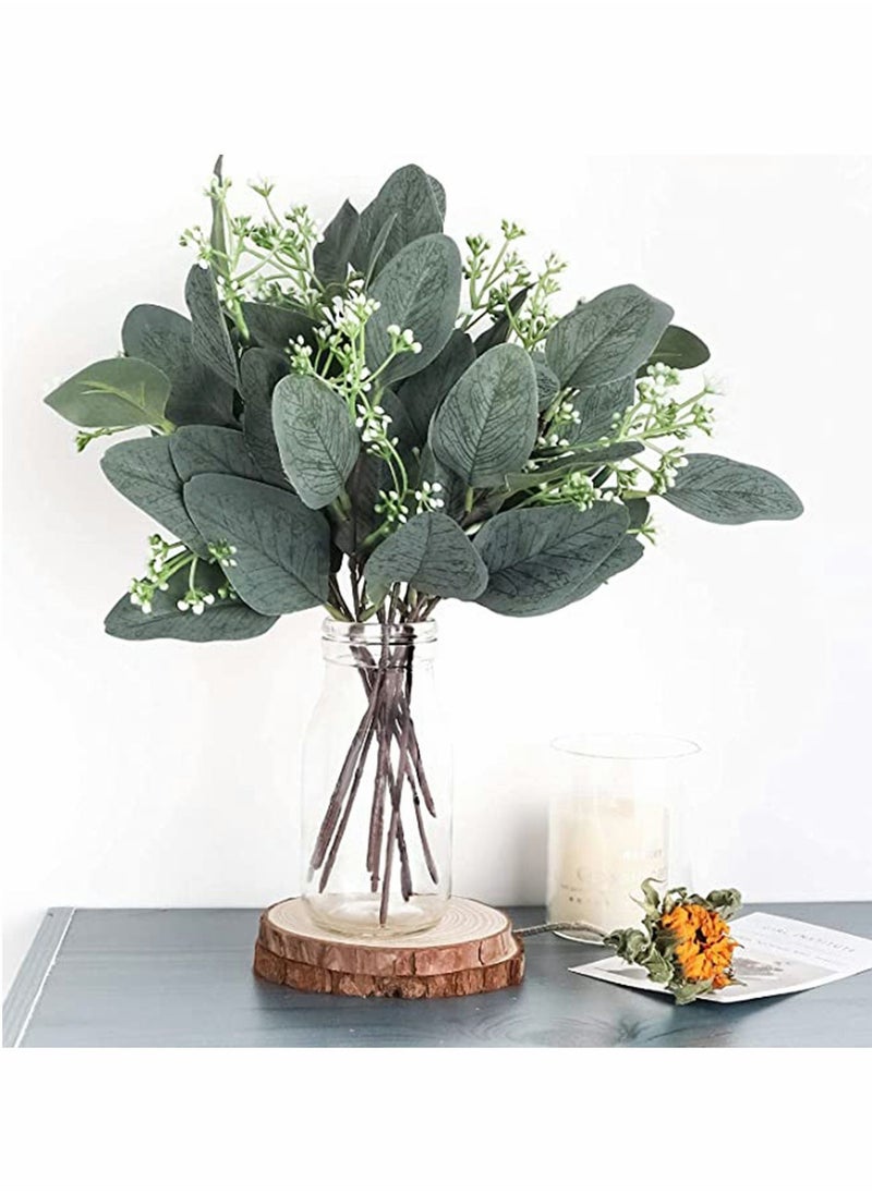 Y&D 20pcs Eucalyptus Leaves Stems Artificial Silver Dollar Plant for Wedding Bridal Bouquets, Floral Arrangements, Home Decor  - Image 4