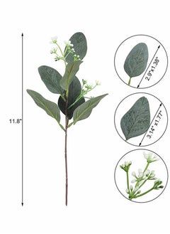 Y&D 20pcs Eucalyptus Leaves Stems Artificial Silver Dollar Plant for Wedding Bridal Bouquets, Floral Arrangements, Home Decor  - Image 2