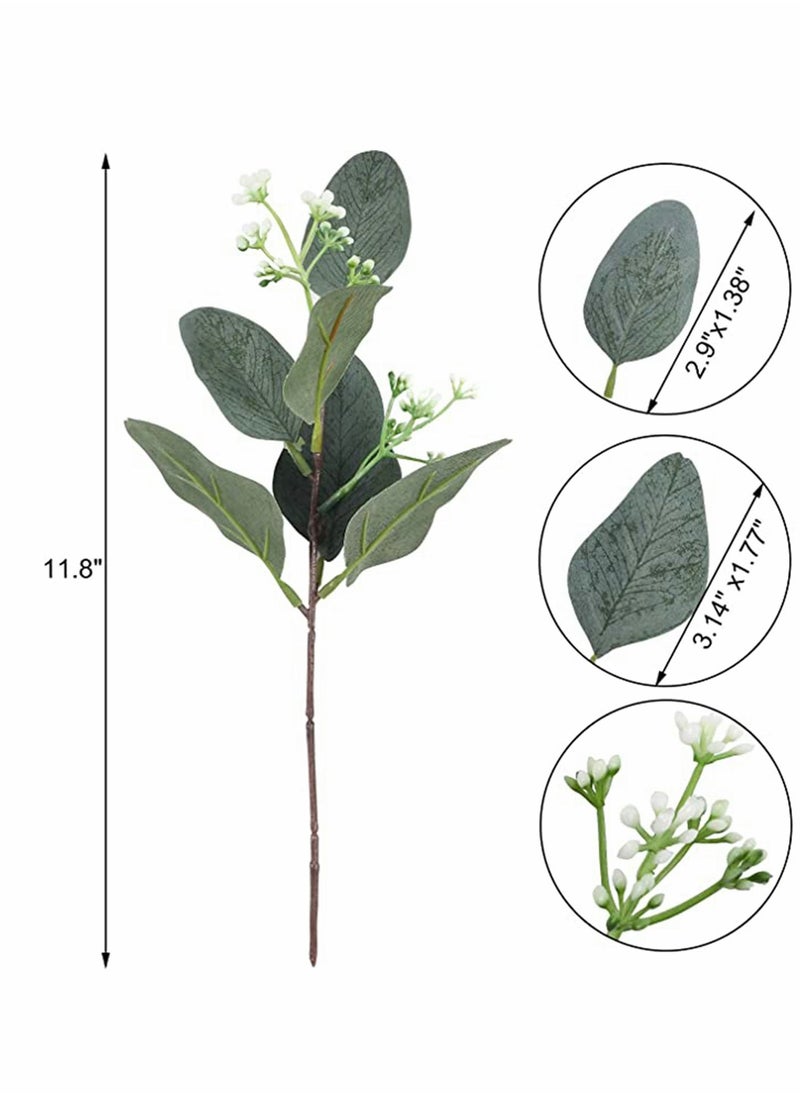 Y&D 20pcs Eucalyptus Leaves Stems Artificial Silver Dollar Plant for Wedding Bridal Bouquets, Floral Arrangements, Home Decor  - Image 2