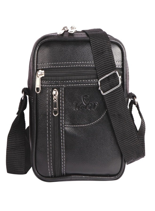 Keviv Leather Mini Sling Bag for Men | Crossbody Bag | Travel Bag | Utility Bag (23cm x 18cm x 8cm) SB02 - Image 2