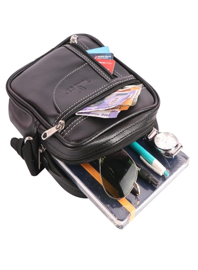Keviv Leather Mini Sling Bag for Men | Crossbody Bag | Travel Bag | Utility Bag (23cm x 18cm x 8cm) SB02 - Image 3