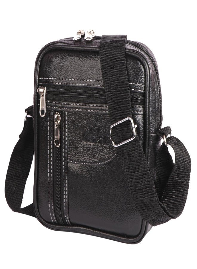 Keviv Leather Mini Sling Bag for Men | Crossbody Bag | Travel Bag | Utility Bag (23cm x 18cm x 8cm) SB02 - Image 1