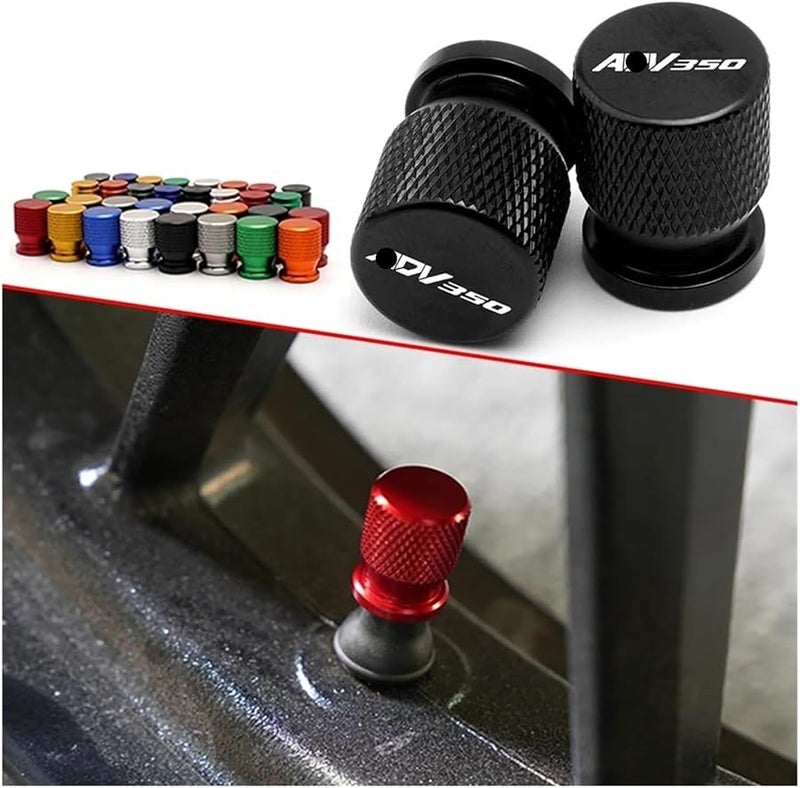 Black CNC Aluminum Tire Valve Stem Caps For Honda ADV350 2021 2024 Motorcycle - Image 3