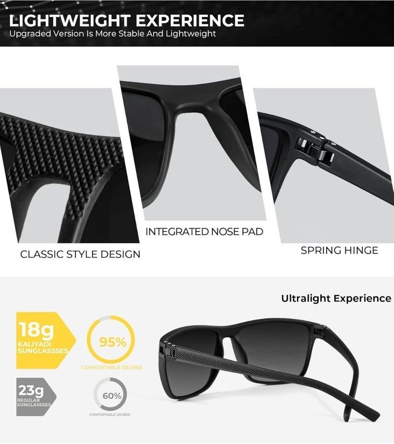 Polarized Sport Sunglasses Unisex, Carbon Texture Frame, UV400 Driving,ice blue mirror coating - Image 4