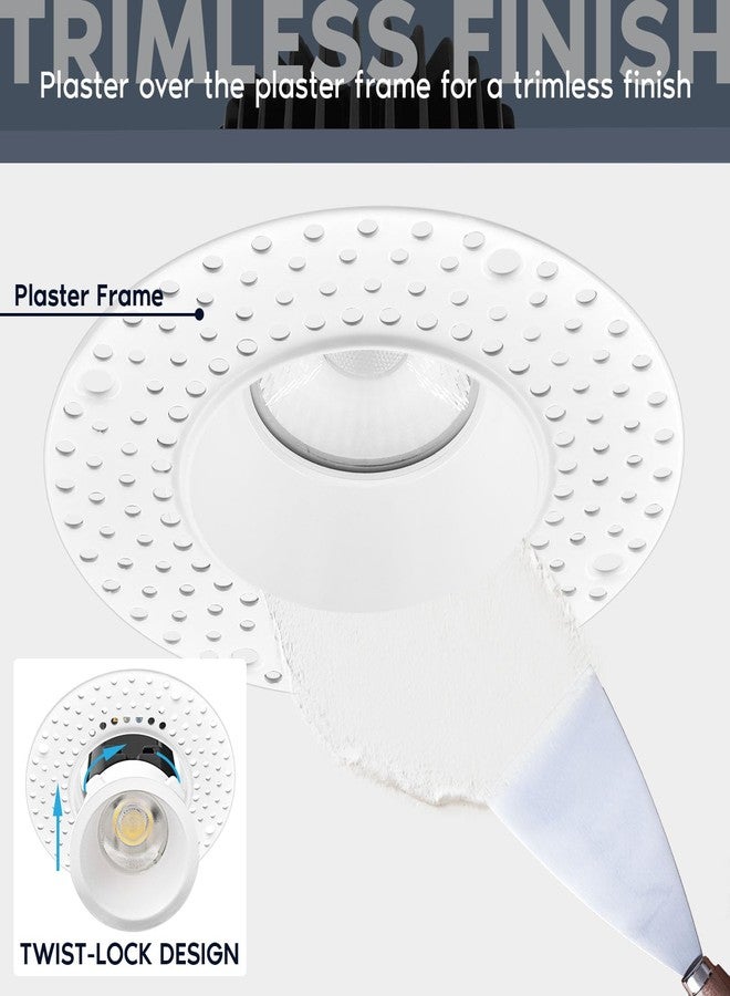 LUXRITE 1 Inch LED Trimless Recessed Lighting with Junction Box, 5CCT 2700K 3000K 3500K 4000K 5000K, 7W, 550LM, Plaster Downlight, Wet Rated, IC Rated, Dimmable, Narrow Spotlight, ETL Listed - Image 3