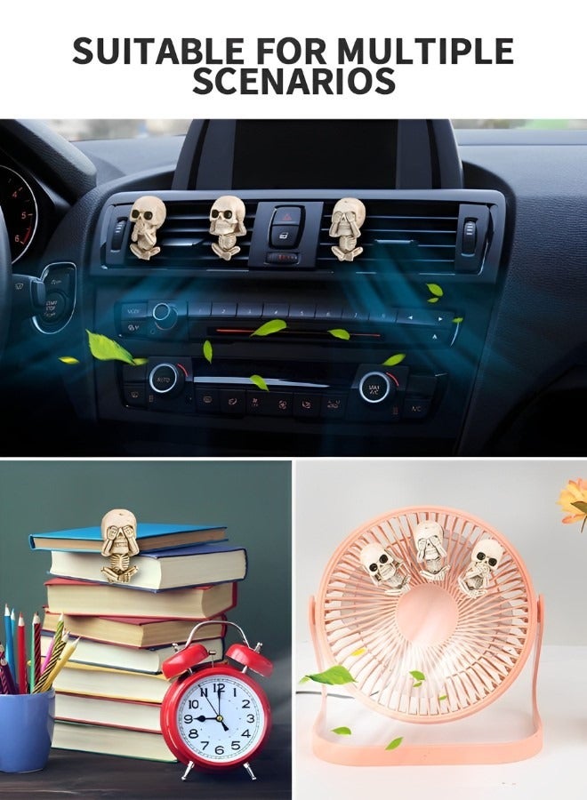 GROIC 3 Packs Car Air Freshener Clips,Car aromatherapy,Skull Car Accessories,Car Vent Decoration, Skull Car Interior Accessories,Creative Vehicle Supplies - Image 4