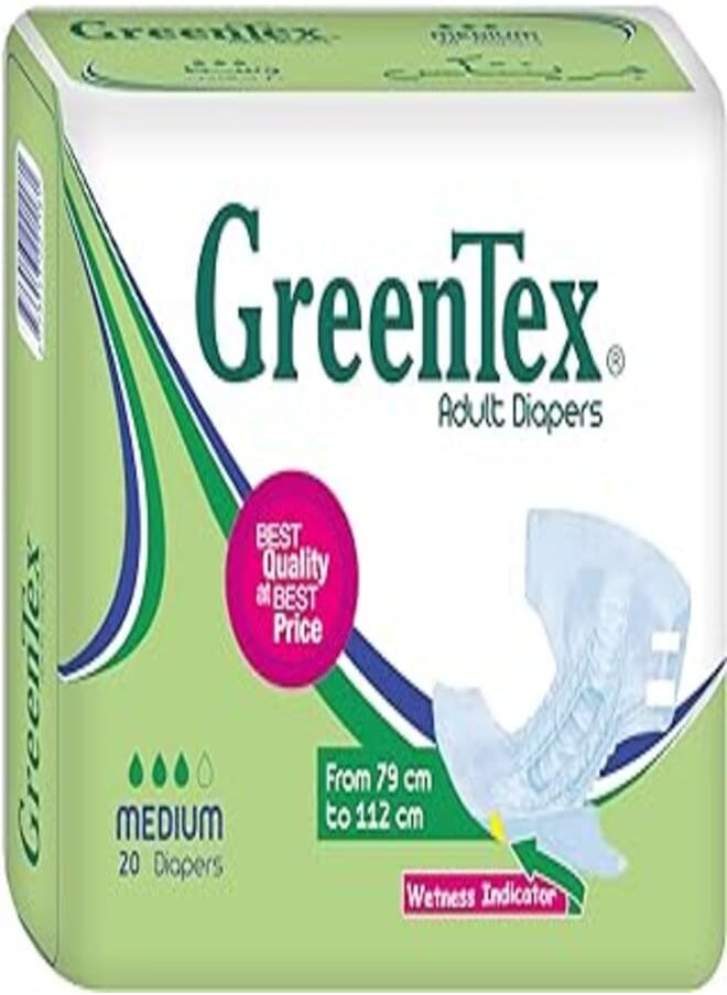 Sanita Greentex Adult Diapers Medium 20 diapers 