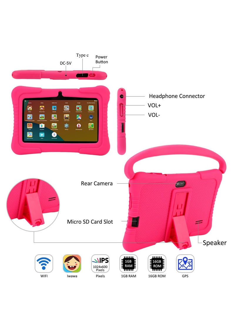 7 Inch Android Kids Tablet PC For Study Education 1G RAM 16G ROM WiFi 1024x600 Children Tablets With Silicone Tablet Case - Image 5