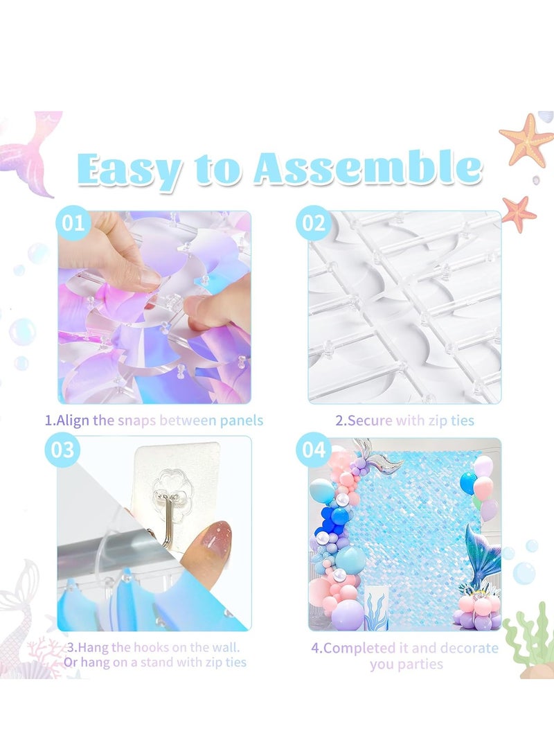 خلفية حائط لامعة، 24 قطعة من لوحات تزيين خلفية لامعة من الترتر بألوان قوس قزح، خلفيات صور لحفلات استقبال المولود الجديد وحفلات حورية البحر وحفلات أعياد الميلاد والذكرى السنوية وحفلات الزفاف (لون الشمبانيا) - Image 5