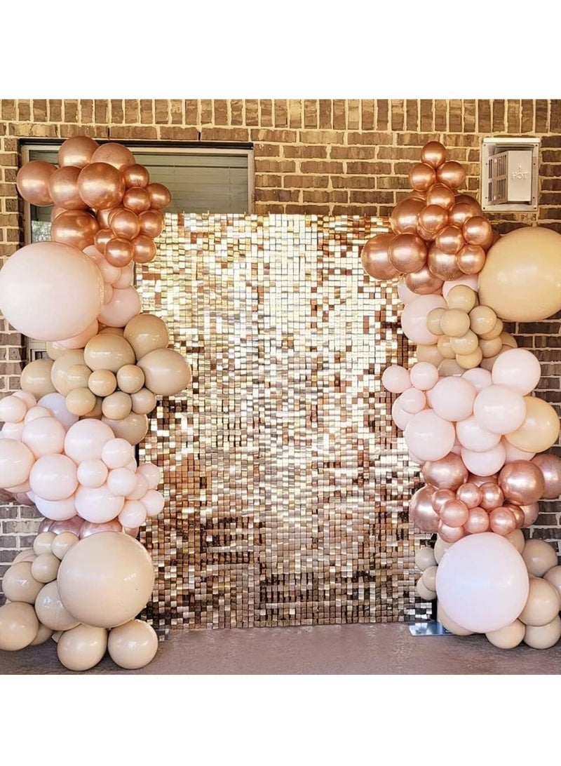 خلفية حائط لامعة، 24 قطعة من لوحات تزيين خلفية لامعة من الترتر بألوان قوس قزح، خلفيات صور لحفلات استقبال المولود الجديد وحفلات حورية البحر وحفلات أعياد الميلاد والذكرى السنوية وحفلات الزفاف (لون الشمبانيا) - Image 3