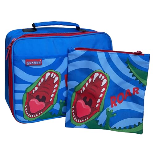 Yumbox Dinosaur Set Insulated Kids Lunch Bag Reusable Sandwich Bag Set Fits Bento Boxes Water Resistant Lightweight Easy to Clean Dino Print School Lunchbox for Boys Girls