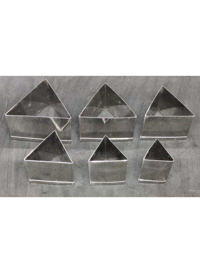 Cake Decor 6Pcs Triangle Shape Stainless Steel Cookie Cutter, Cutter Bakeware Mould Biscuit - Image 3