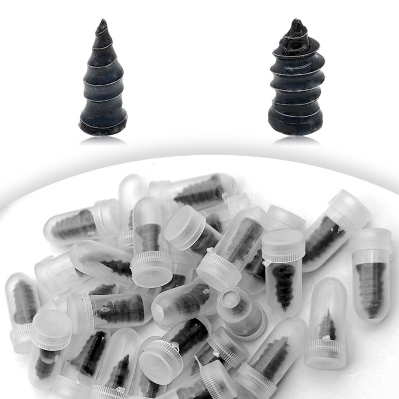 LTDCVTR 60Pcs Tire Repair Rubber Nail, Spiral Rubber Nails & Screw Plugs Tire Repair Kit Self-Service Vacuum Tire Puncture Repair Tool for Car, Motorcycle, Truck, Tractor, Jp -Reliable Tire Repair - Image 1