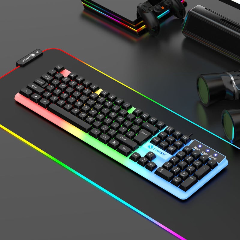 LIMEIDE GTX350 Backlit Keyboard Mouse Wired ComboTX35 ball cap single keyboard Black TX35 ball cap single keyboard Black 